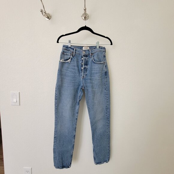 AGOLDE Jeans Riley Long High Rise Straight Jeans in Cove. Size 25 - Picture 9 of 14